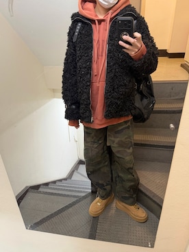 「WEGO（ウィゴー）のアイテム（その他アウター、ブラック系）」を使った、JUNさん（メンズ・167cm）の春コーディネート