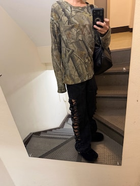 「SHEEN（シーン）のアイテム（その他パンツ、ブラック系）」を使った、JUNさん（メンズ・167cm）の秋コーディネート