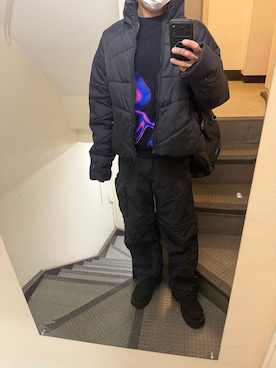 「Bershka（ベルシュカ）のアイテム（スウェット、ブラック系）」を使った、JUNさん（メンズ・167cm）の春コーディネート