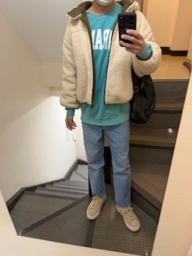 「Levi's（リーバイス）のアイテム（デニムパンツ、ブルー系）」を使った、JUNさん（メンズ・167cm）の春コーディネート