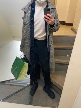 「WHITE（ホワイト）のアイテム」を使った、JUNさん（メンズ・167cm）の冬コーディネート