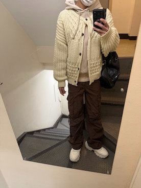 「アイテム（パーカー）」を使った、JUNさん（メンズ・167cm・30代）の冬コーディネート