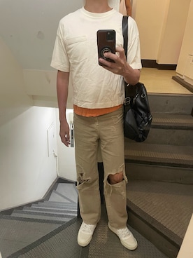 「アイテム（タンクトップ）」を使った、JUNさん（メンズ・167cm・30代）の秋コーディネート