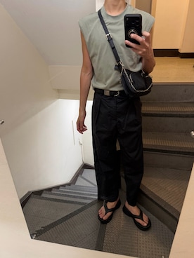 「H&M（エイチ・アンド・エム）のアイテム」を使った、JUNさん（メンズ・167cm）の夏コーディネート