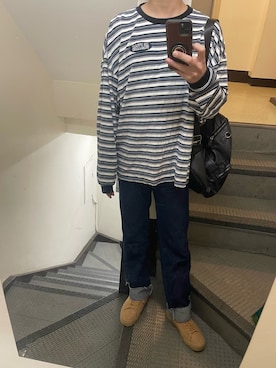 「アイテム（デニムパンツ）」を使った、JUNさん（メンズ・167cm・30代）の秋コーディネート