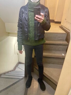 「FOREVER 21（フォーエバー トゥエンティーワン）のアイテム（トップス）」を使った、JUNさん（メンズ・167cm）の冬コーディネート