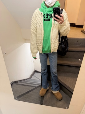 「アイテム（デニムパンツ）」を使った、JUNさん（メンズ・167cm・30代）の冬コーディネート