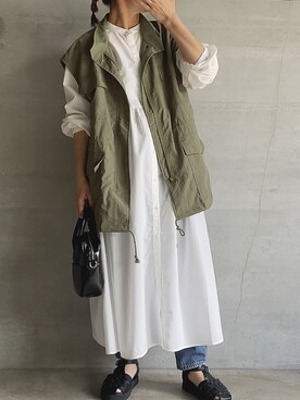 「アイテム（シャツワンピース）」を使った、⁑⁑ぁぃ⁑⁑さん（レディース・157cm・30代）の夏コーディネート