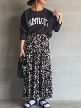 「アイテム（ボストンバッグ）」を使った、⁑⁑ぁぃ⁑⁑さん（レディース・157cm）の春コーディネート
