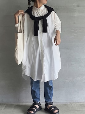 「アイテム（シャツワンピース）」を使った、⁑⁑ぁぃ⁑⁑さん（レディース・157cm・30代）の夏コーディネート