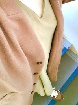 「RAY CASSIN（レイカズン）のアイテム（チェスターコート）」を使った、megさん（レディース・153cm）の冬コーディネート