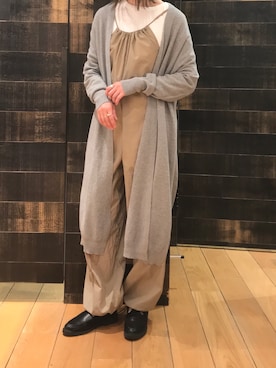 「ロングカーディガン」｜「アイテム（オールインワン・サロペット）」を使った、mdt7さん（レディース・164cm）の春コーディネート