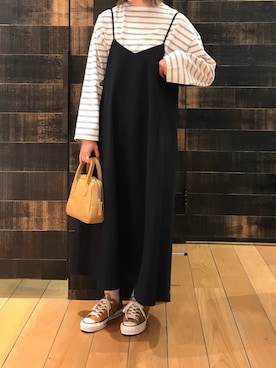 「TIDEWAY（タイドウェイ）のアイテム（バッグ）」を使った、mdt7さん（レディース・164cm）の冬コーディネート