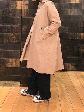 「PUAL CE CIN（ピュアルセシン）のアイテム（ステンカラーコート）」を使った、mdt7さん（レディース・164cm）の春コーディネート