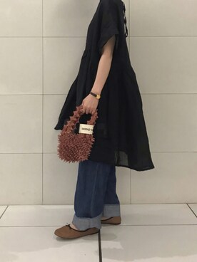 「PUAL CE CIN（ピュアルセシン）の【odds】SPIKY　BAG／バッグ（エコバッグ/サブバッグ）」を使った、mdt7さん（レディース・164cm）の夏コーディネート