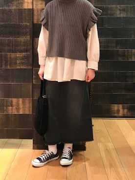 「ニットバッグ」｜mdt7さん（レディース・164cm）の秋コーディネート