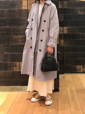 「PUAL CE CIN（ピュアルセシン）のアイテム（トレンチコート）」を使った、mdt7さん（レディース・164cm）の冬コーディネート