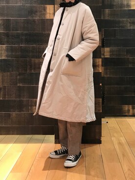 「レース」｜「アイテム（モッズコート）」を使った、mdt7さん（レディース・164cm）の冬コーディネート