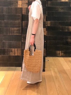 「ペーパーバッグ」｜「アイテム（オールインワン・サロペット）」を使った、mdt7さん（レディース・164cm）の夏コーディネート