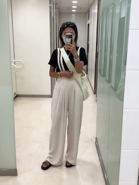 「flugge」｜「アイテム（オールインワン・サロペット）」を使った、chikaさん（レディース・158cm）の夏コーディネート