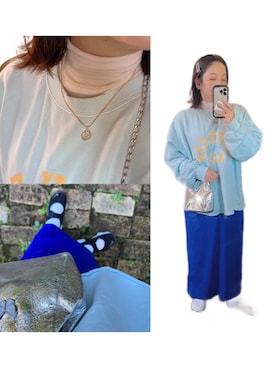 「秋服」｜「アイテム（ニット/セーター）」を使った、ぴよこさん（レディース・154cm）の秋コーディネート