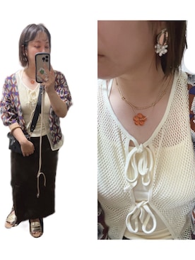 「BAD（バッド）のアイテム」を使った、ぴよこさん（レディース・154cm）の夏コーディネート