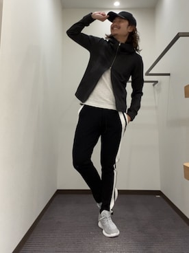 「TORNADO MART（トルネードマート）のアイテム（帽子）」を使った、shimadaさん（メンズ・175cm）の秋コーディネート