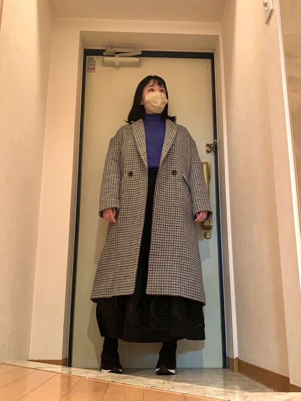 「チェスターコート、AMERI」｜「コートなしのアイテム（その他、その他）」を使った、にむさん（レディース・158cm）の冬コーディネートの1枚目の写真
