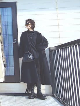 「フリンジスカート」｜miminyさん（レディース・172cm）の冬コーディネート