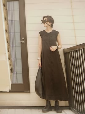 「Hanes」｜「アイテム（ワンピース/ドレス）」を使った、miminyさん（レディース・172cm）の秋コーディネート