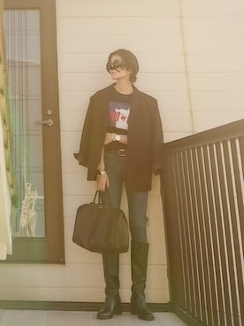 「MOUSSY（マウジー）のアイテム（テーラードジャケット）」を使った、miminyさん（レディース・172cm）の秋コーディネート