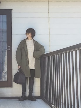 「ボストンバッグ」｜「アイテム（モッズコート）」を使った、miminyさん（レディース・172cm）の秋コーディネート