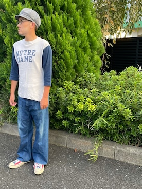 「アイテム（キャスケット、ホワイト系）」を使った、Mdskさん（メンズ・173cm）の秋コーディネート