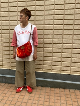 「BEN DAVIS（ベンデイビス）のアイテム（チノパンツ）」を使った、Mdskさん（メンズ・173cm）の春コーディネート