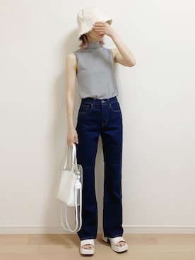 「フレアデニム」｜mAy☆uMeさん（レディース・158cm）の夏コーディネート