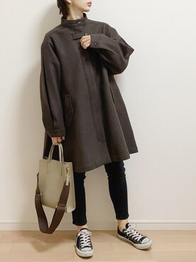 「YAHKI（ヤーキ）のアイテム（ショルダーバッグ）」を使った、mAy☆uMeさん（レディース・158cm）の冬コーディネート