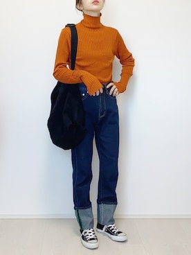 「CONVERSE（コンバース）のALL STAR HI（スニーカー）」を使った、mAy☆uMeさん（レディース・158cm）の冬コーディネート