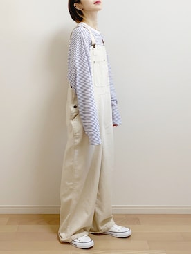 「FREAK'S STORE（フリークスストア）のアイテム（オールインワン・サロペット）」を使った、mAy☆uMeさん（レディース・158cm）の春コーディネート