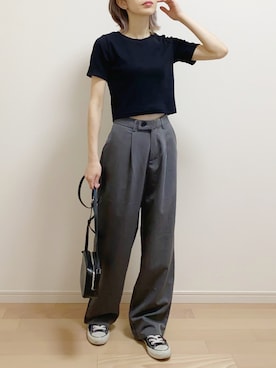 「by muni:r（バイ ムニール）のアイテム（スラックス）」を使った、mAy☆uMeさん（レディース・158cm）の夏コーディネート