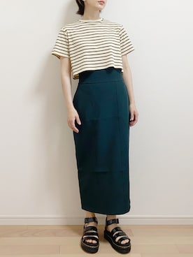 スカート グリーン カーキ 緑色系 コーディネート Zozotown