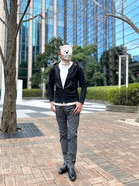 「SCHLUSSEL（シュリセル）のアイテム（トップス）」を使った、𝐂𝐡𝐞𝐞さん（メンズ・172cm）の冬コーディネート