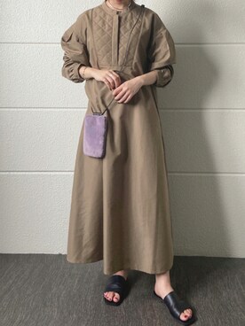 「ITEMS URBANRESEARCH（アイテムズ アーバンリサーチ）のアイテム（シャツワンピース）」を使った、hiraさん（レディース・157cm）の夏コーディネート