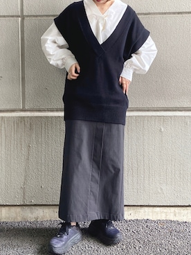 「KBF+（ケービーエフプラス）のアイテム」を使った、hiraさん（レディース・157cm）の秋コーディネート