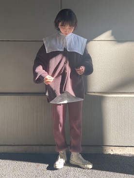 「BASERANGE（ベースレンジ）のアイテム」を使った、hiraさん（レディース・157cm）の冬コーディネート