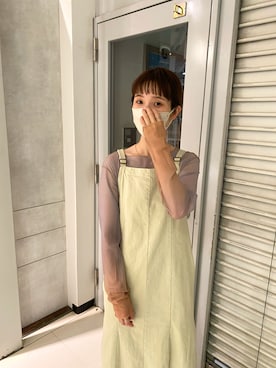 「Kastane」｜「アイテム（ジャンパースカート）」を使った、okazaki risaさん（レディース・157cm）の秋コーディネート