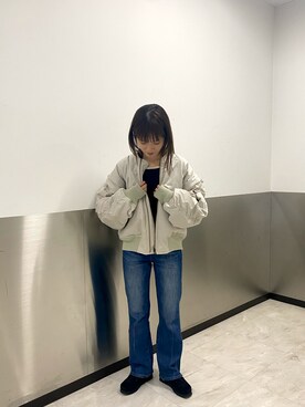 「Kastane」｜「アイテム（ブルゾン）」を使った、okazaki risaさん（レディース・157cm）の秋コーディネート