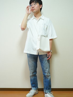 「Honeys（ハニーズ）のアイテム（ショルダーバッグ）」を使った、isakiさん（メンズ・166cm）の夏コーディネート