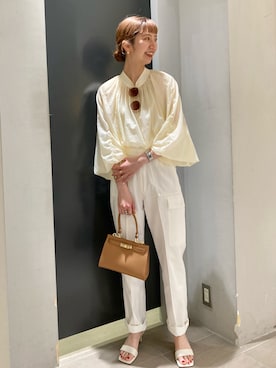 「白カーゴパンツ」｜abeさん（レディース・159cm）の春コーディネート