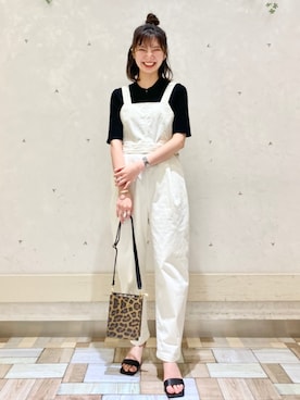 「Rouge vif（ルージュヴィフ）のアイテム（オールインワン・サロペット）」を使った、abeさん（レディース・159cm）の秋コーディネート