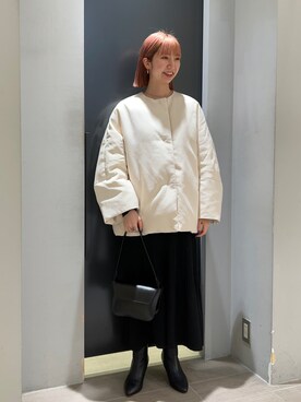 「Rougevif」｜「アイテム（ダウンジャケット/コート）」を使った、abeさん（レディース・159cm）の冬コーディネート